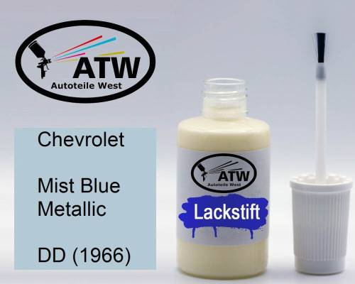 Chevrolet, Mist Blue Metallic, DD (1966): 20ml Lackstift, von ATW Autoteile West.